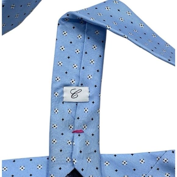 NEW CAMICISSIMA Men's 100% Silk Necktie LUXURY Tie XL Blue Geometric W:3" - Picture 6 of 7